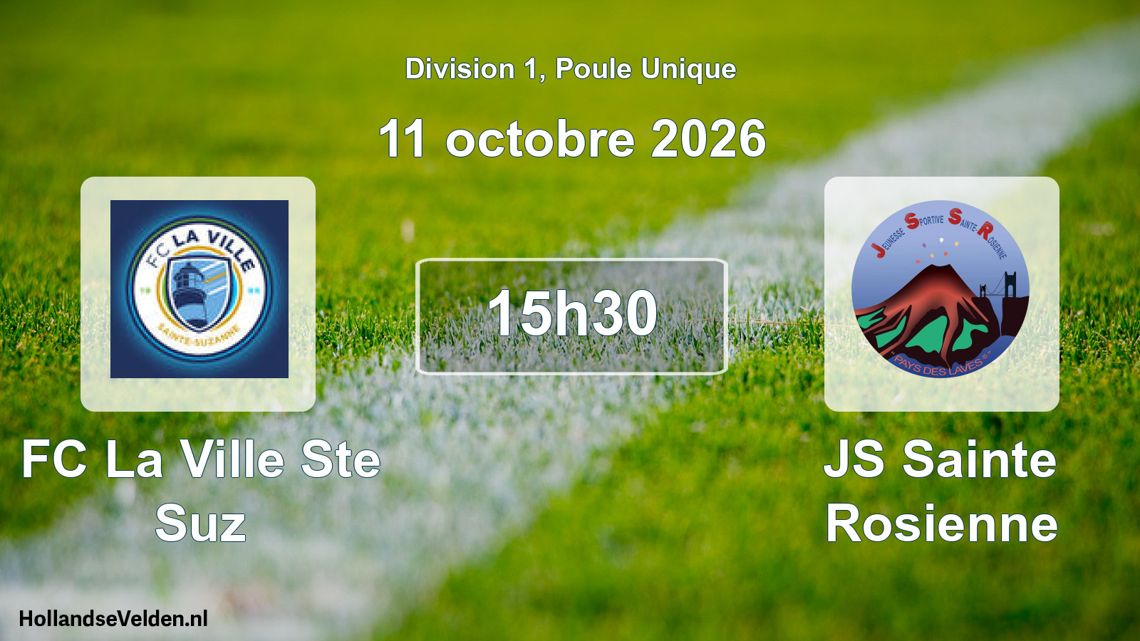 Match programmé: FC La Ville Ste Suz - JS Sainte Rosienne (11 octobre 2026)