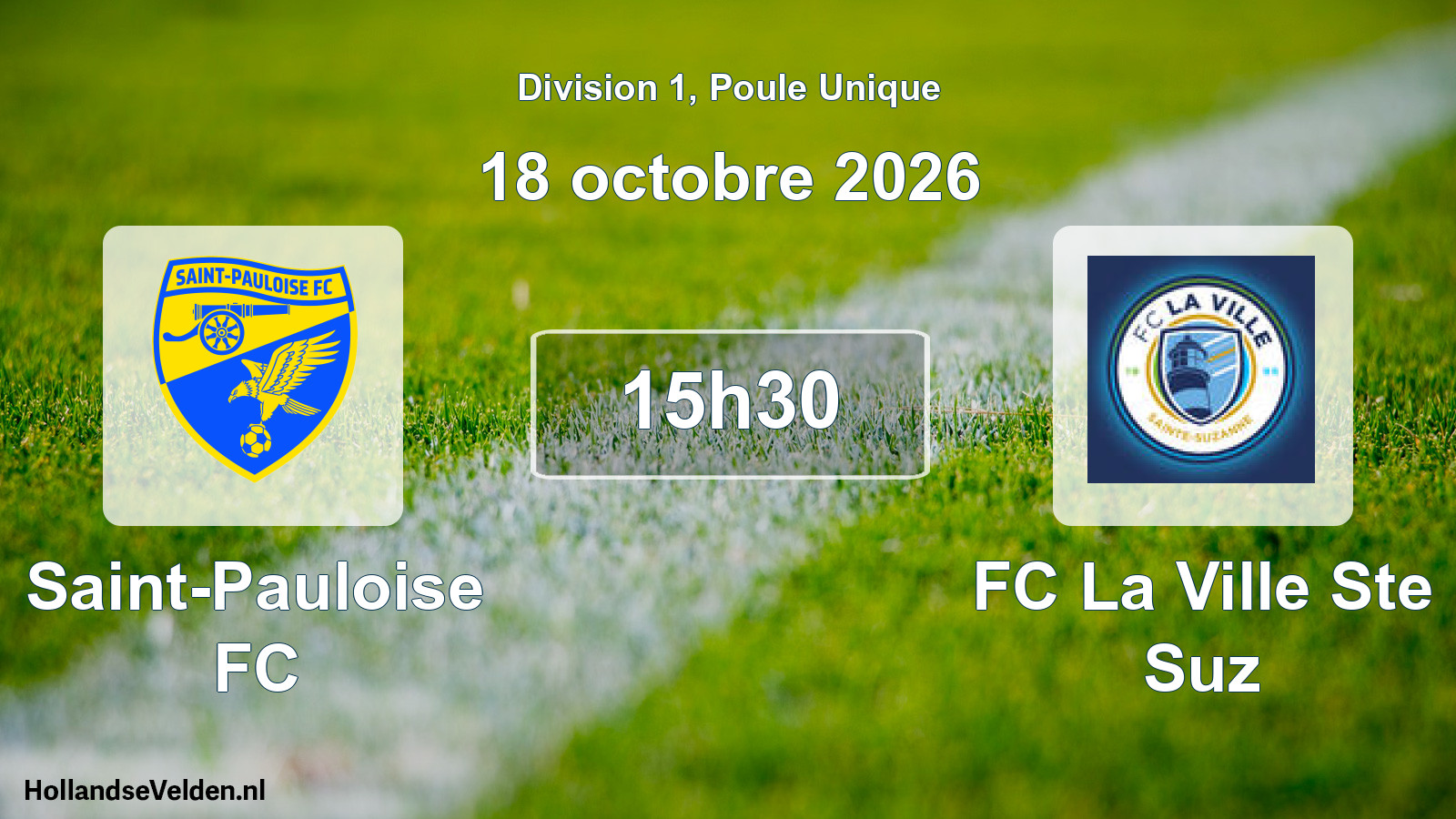 Match programmé: Saint-Pauloise FC - FC La Ville Ste Suz (18 octobre 2026)