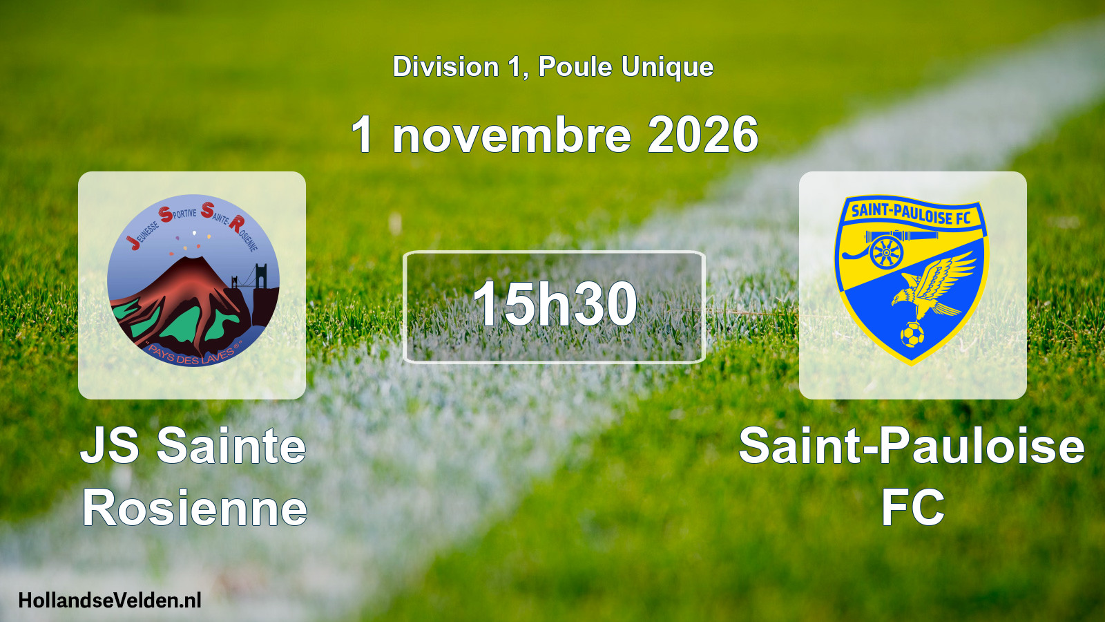 Match programmé: JS Sainte Rosienne - Saint-Pauloise FC (1 novembre 2026)