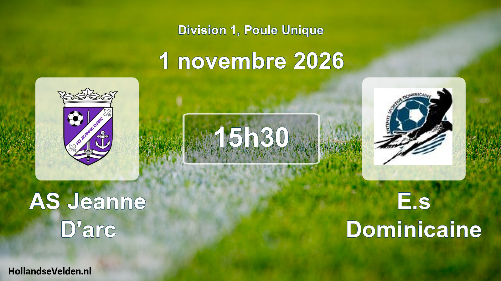Match programmé: AS Jeanne D'arc - E.s Dominicaine (1 novembre 2026)