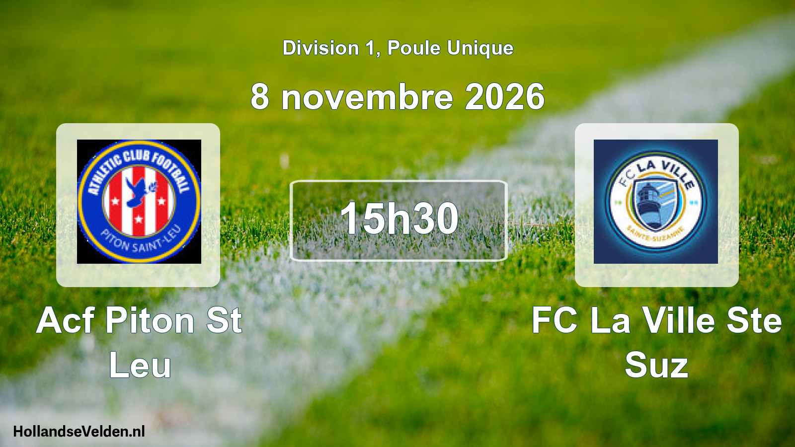 Match programmé: Acf Piton St Leu - FC La Ville Ste Suz (8 novembre 2026)