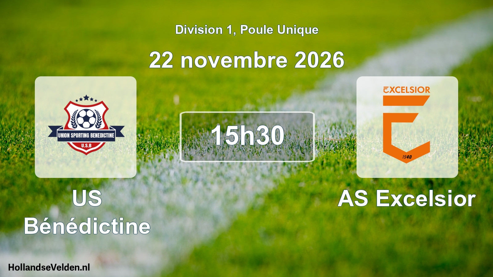 Match programmé: US Bénédictine - AS Excelsior (22 novembre 2026)