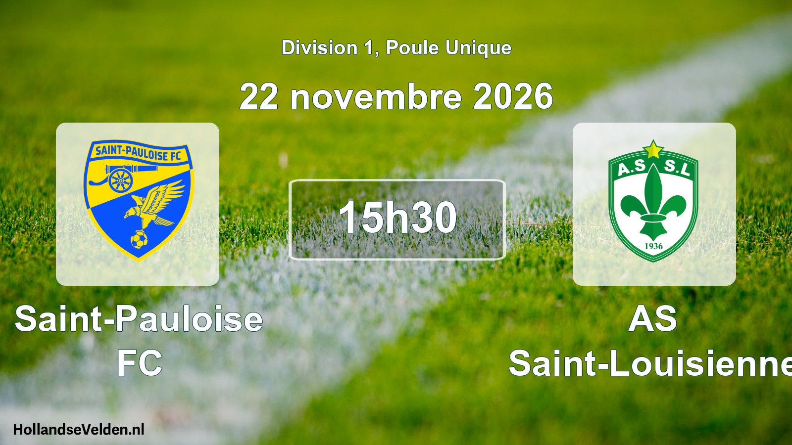 Match programmé: Saint-Pauloise FC - AS Saint-Louisienne (22 novembre 2026)