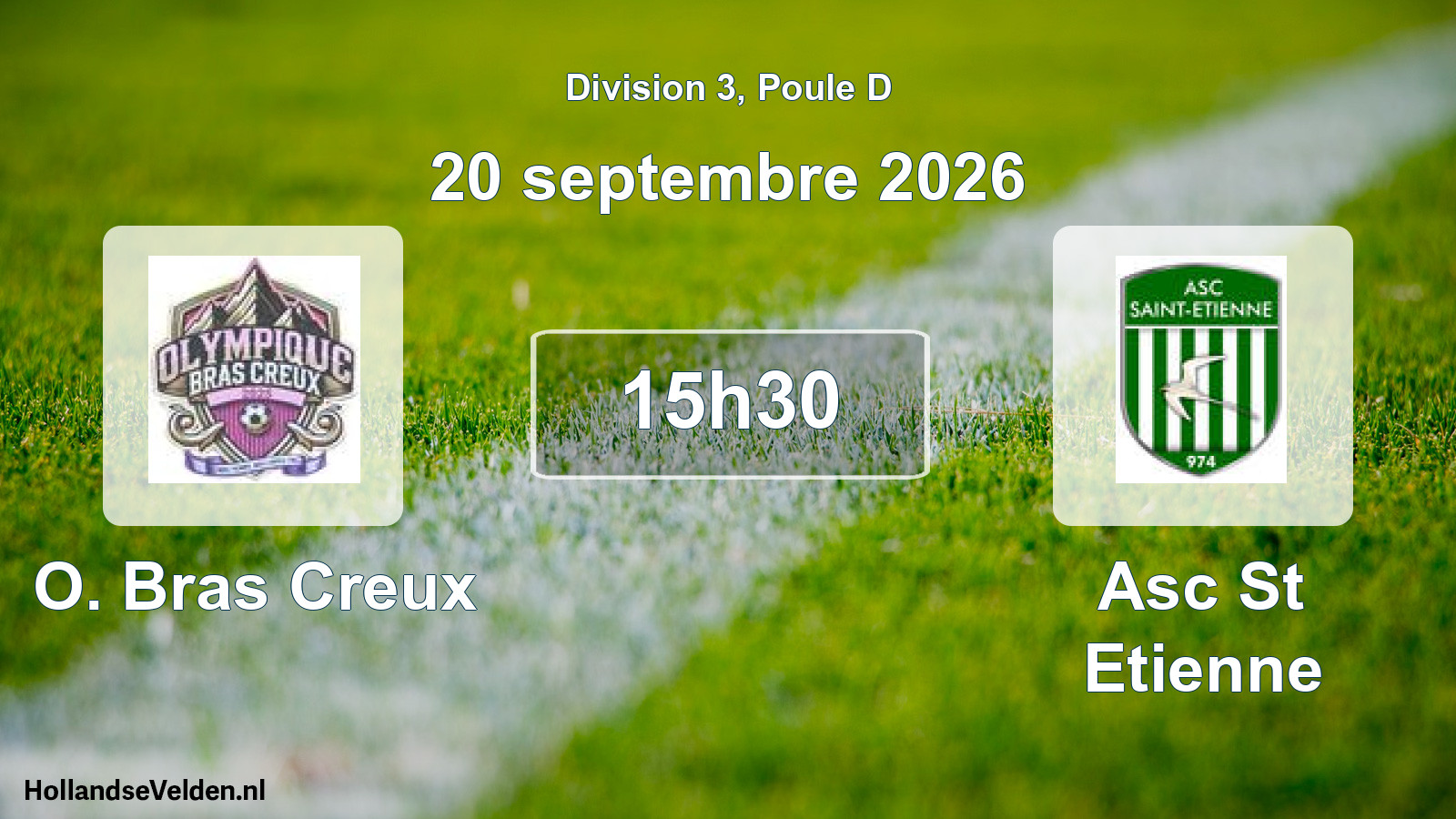 Match programmé: O. Bras Creux - Asc St Etienne (20 septembre 2026)