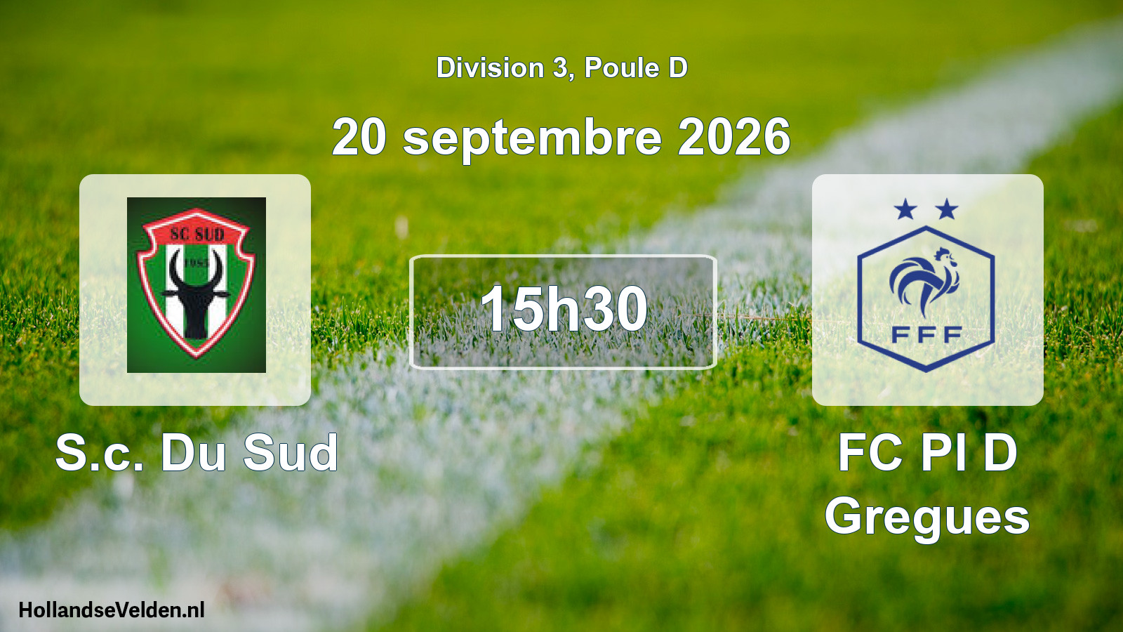 Match programmé: S.c. Du Sud - FC Pl D Gregues (20 septembre 2026)