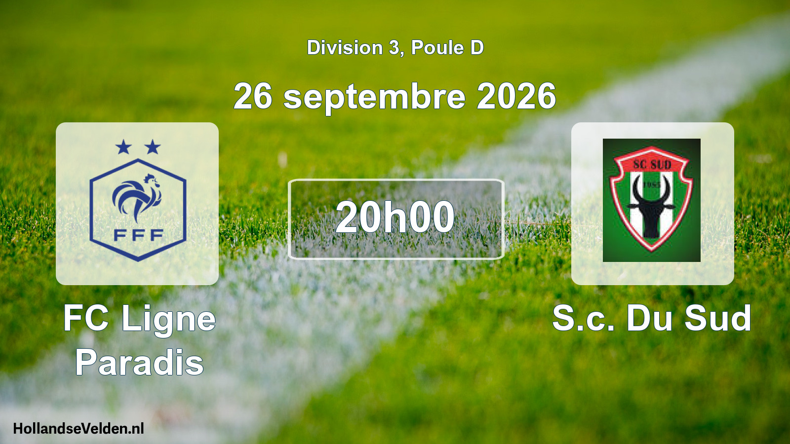 Match programmé: FC Ligne Paradis - S.c. Du Sud (26 septembre 2026)