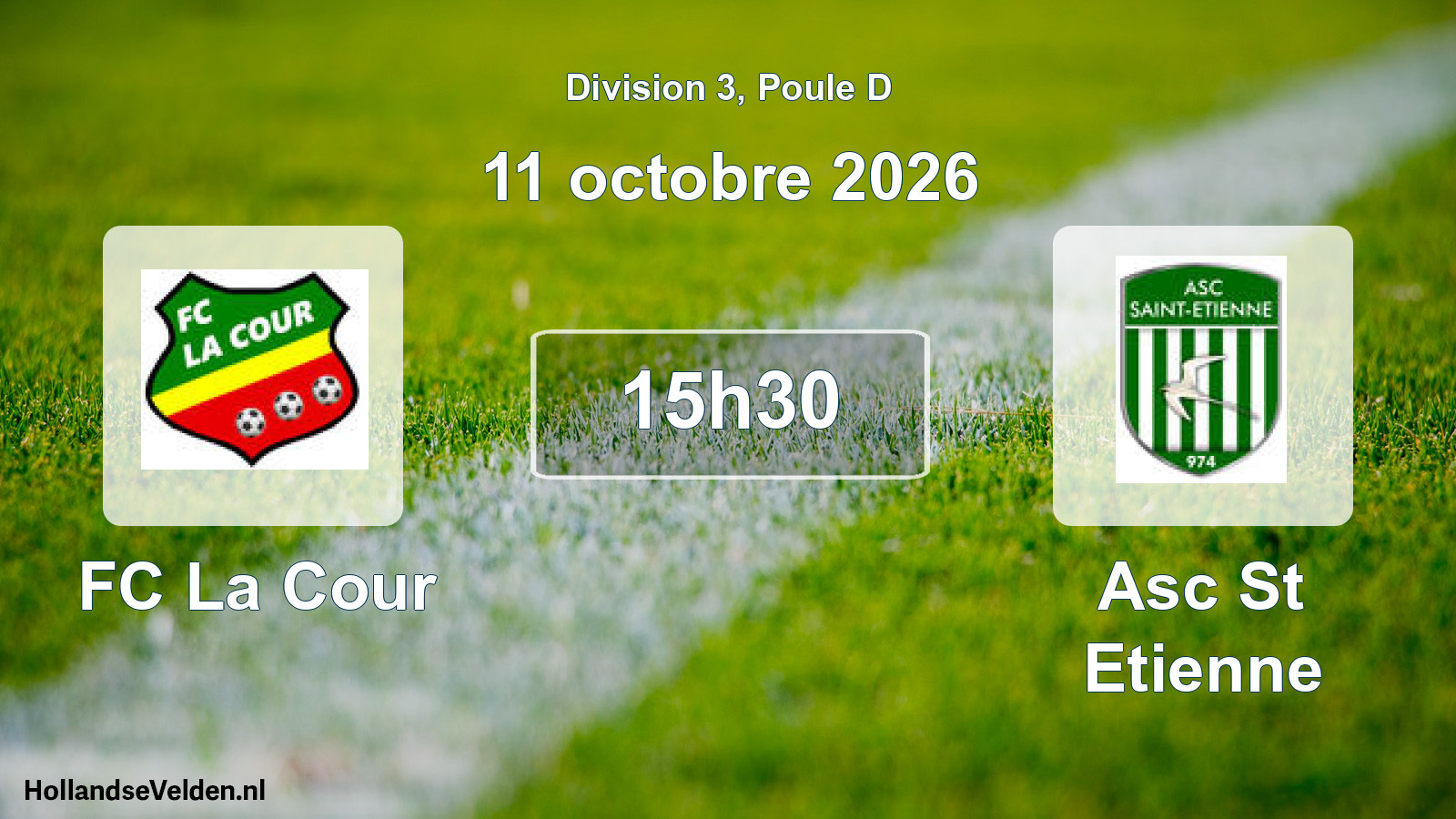 Match programmé: FC La Cour - Asc St Etienne (11 octobre 2026)