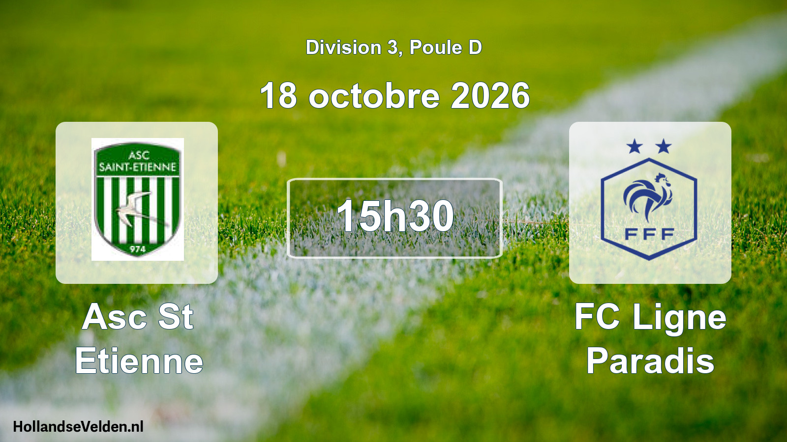 Match programmé: Asc St Etienne - FC Ligne Paradis (18 octobre 2026)