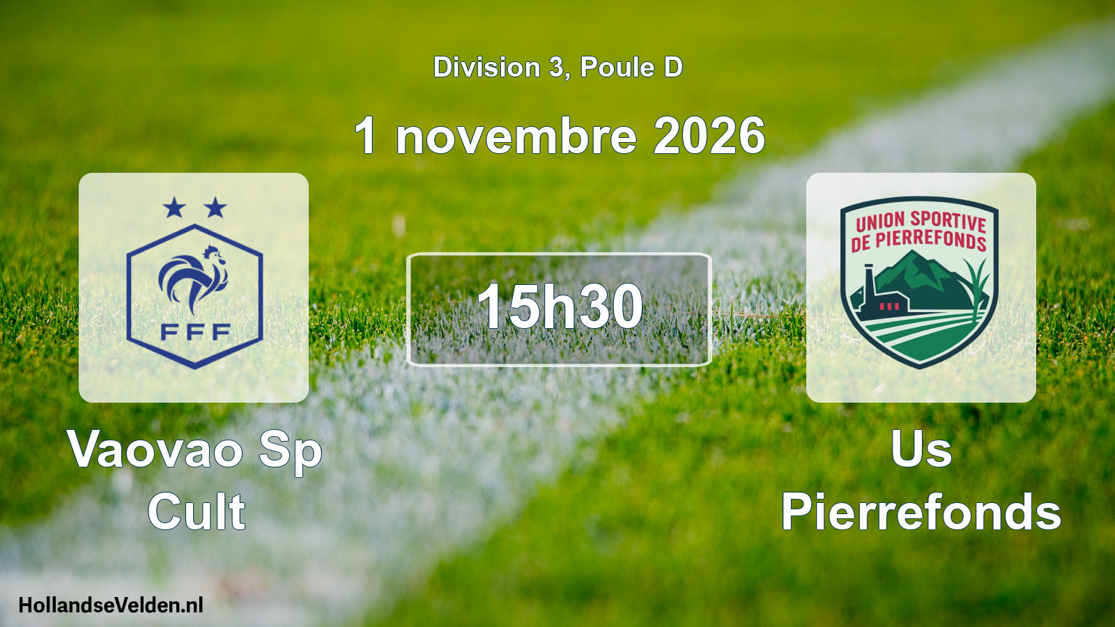 Match programmé: Vaovao Sp Cult - Us Pierrefonds (1 novembre 2026)