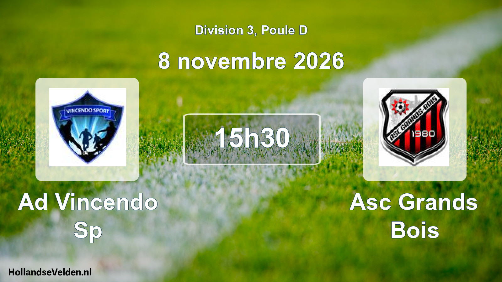 Match programmé: Ad Vincendo Sp - Asc Grands Bois (8 novembre 2026)