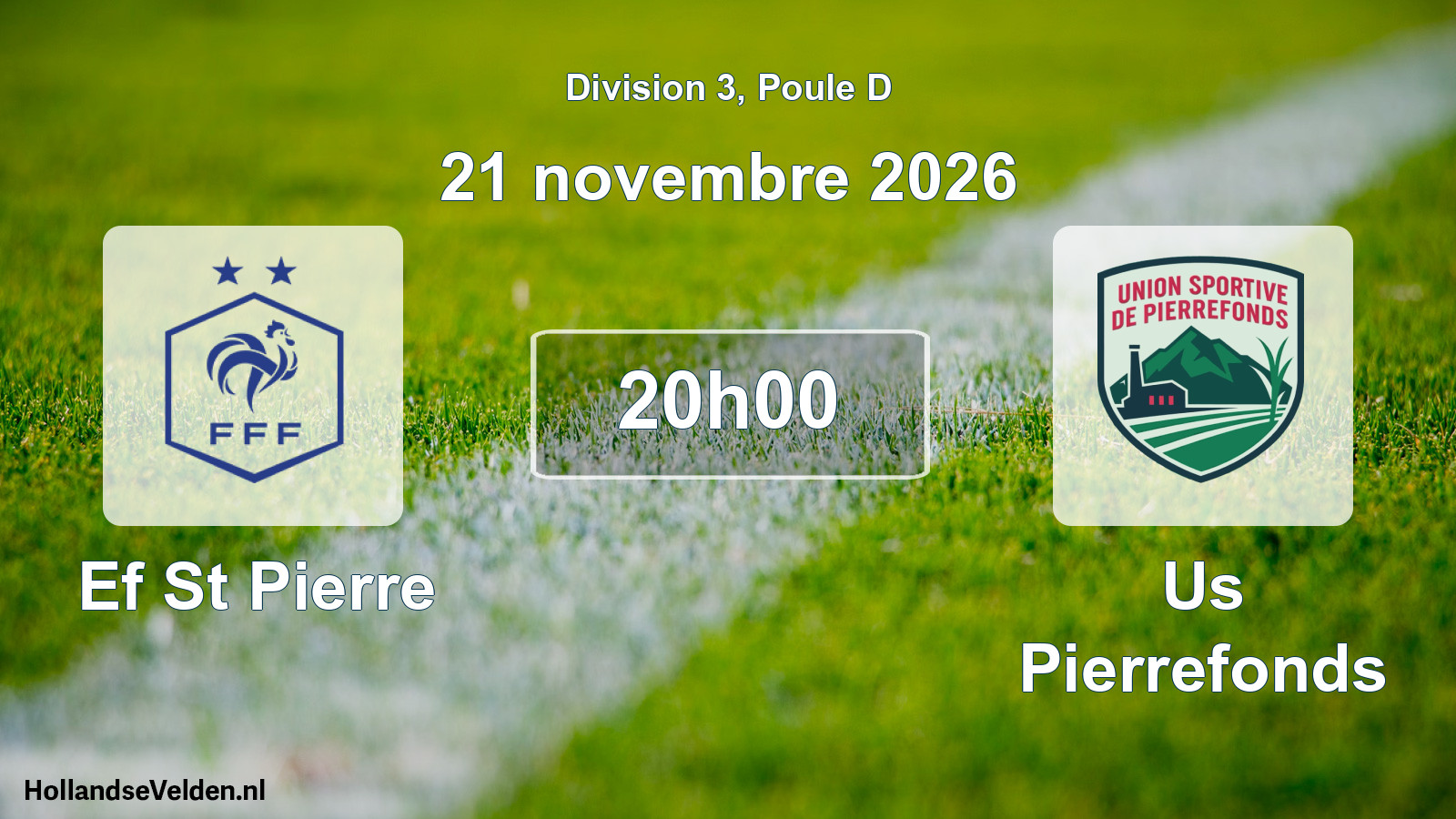 Match programmé: Ef St Pierre - Us Pierrefonds (21 novembre 2026)