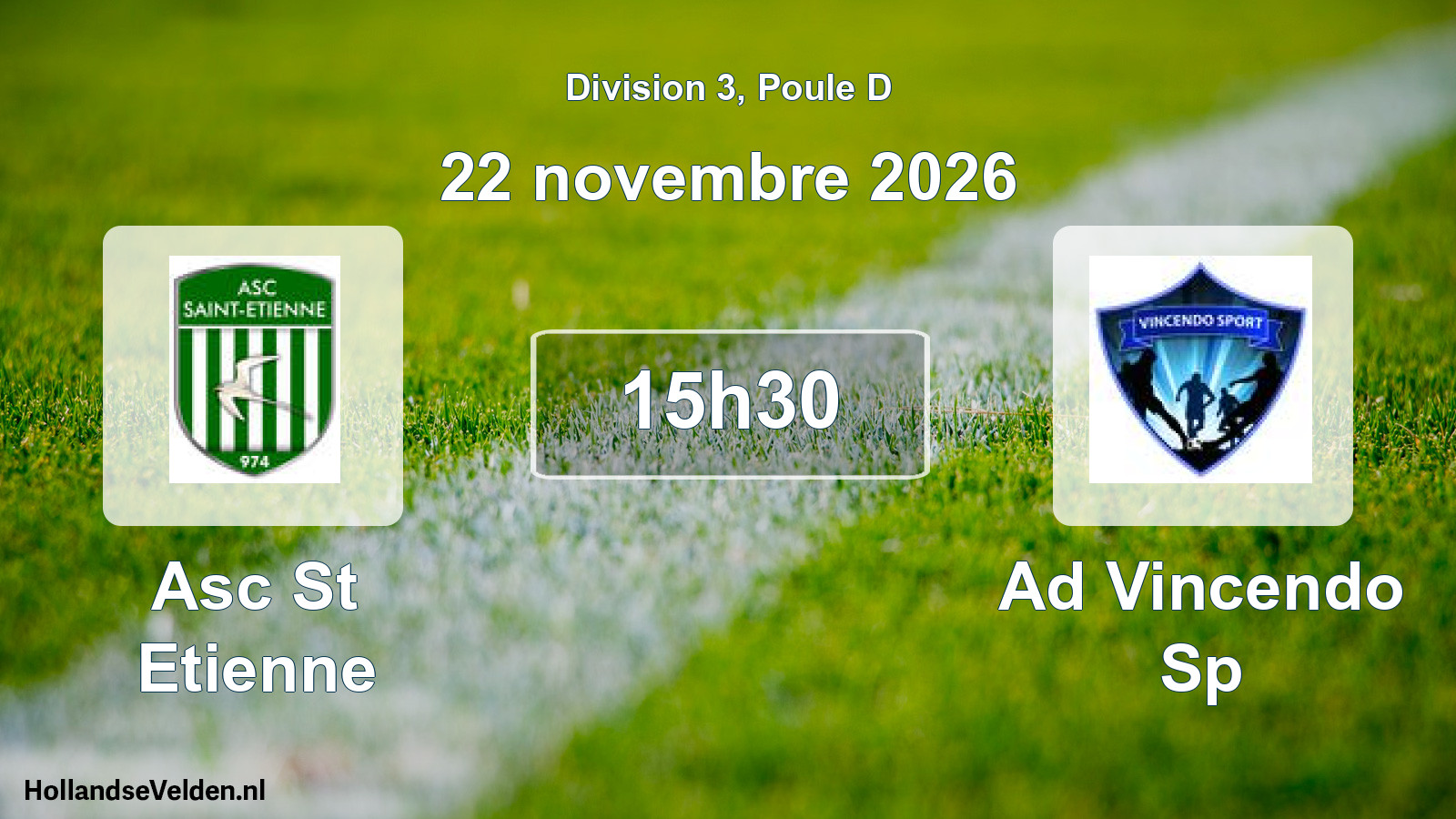 Match programmé: Asc St Etienne - Ad Vincendo Sp (22 novembre 2026)