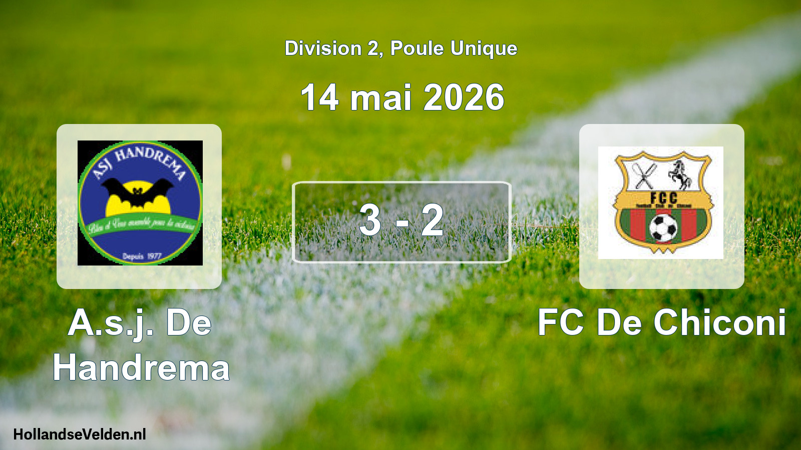 Match joué: A.s.j. De Handrema - FC De Chiconi 3 - 2 (14 mai 2026)