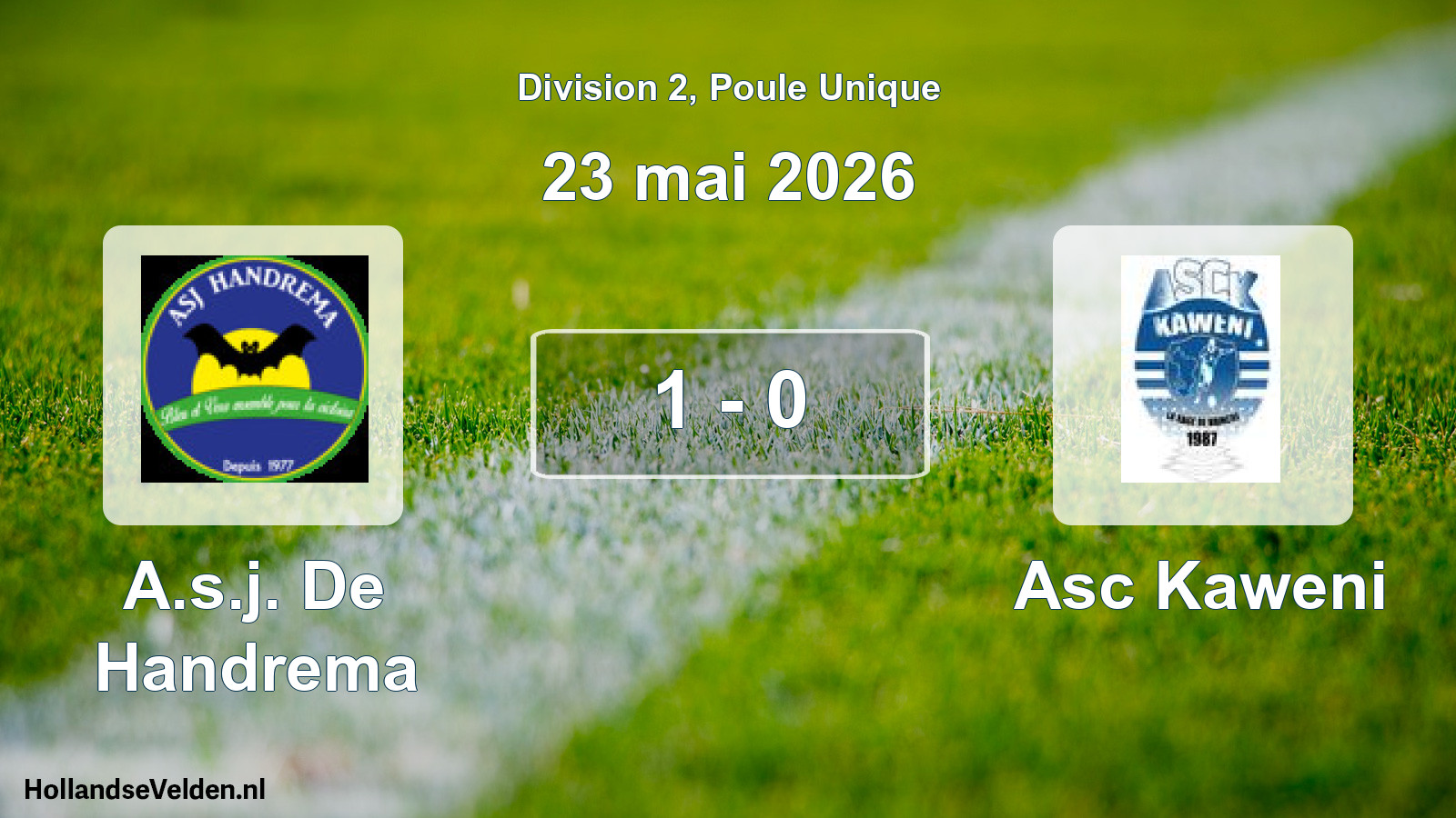 Match joué: A.s.j. De Handrema - Asc Kaweni 1 - 0 (23 mai 2026)