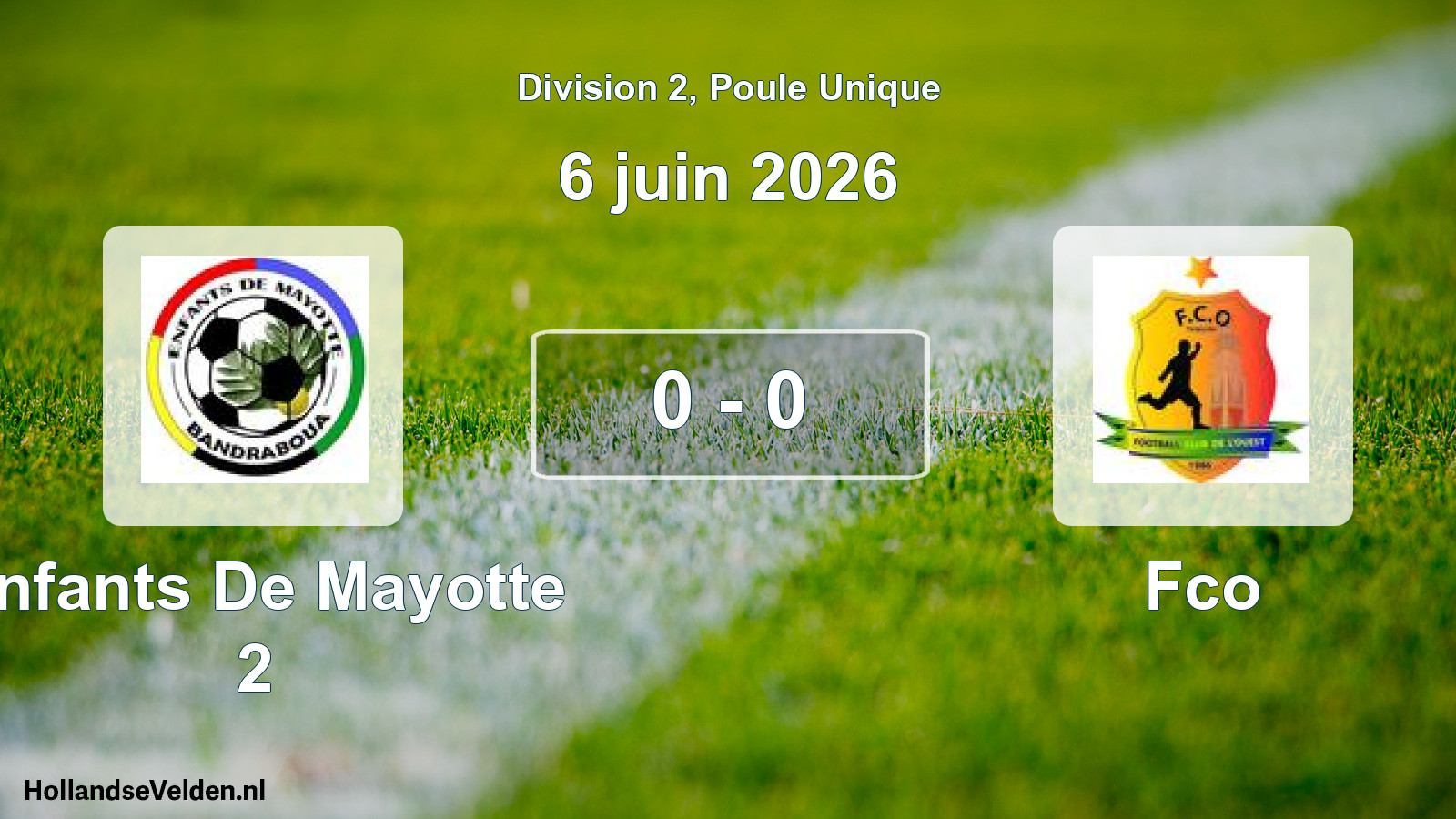 Match joué: Enfants De Mayotte 2 - Fco 0 - 0 (6 juin 2026)