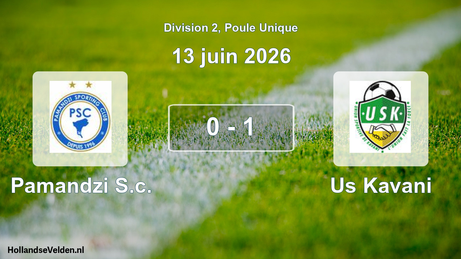 Match joué: Pamandzi S.c. - Us Kavani 0 - 1 (13 juin 2026)