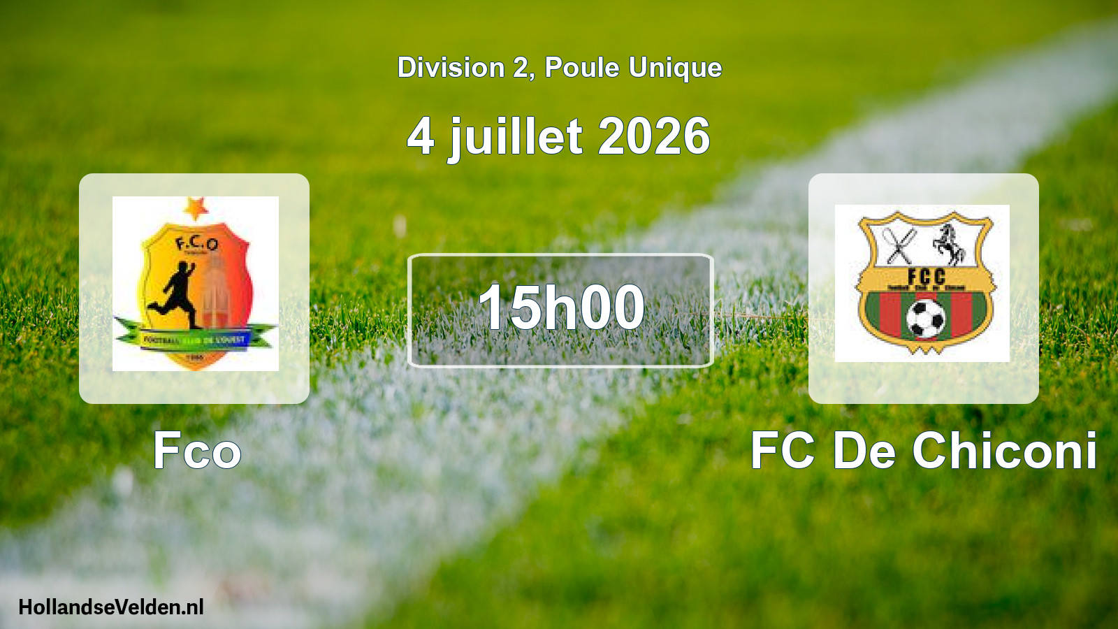 Match programmé: Fco - FC De Chiconi (4 juillet 2026)