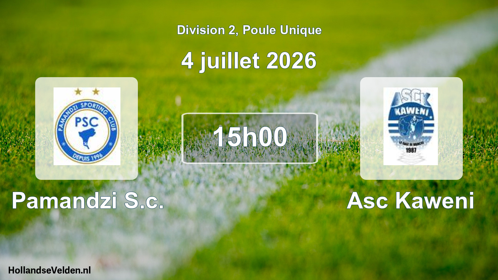 Match programmé: Pamandzi S.c. - Asc Kaweni (4 juillet 2026)