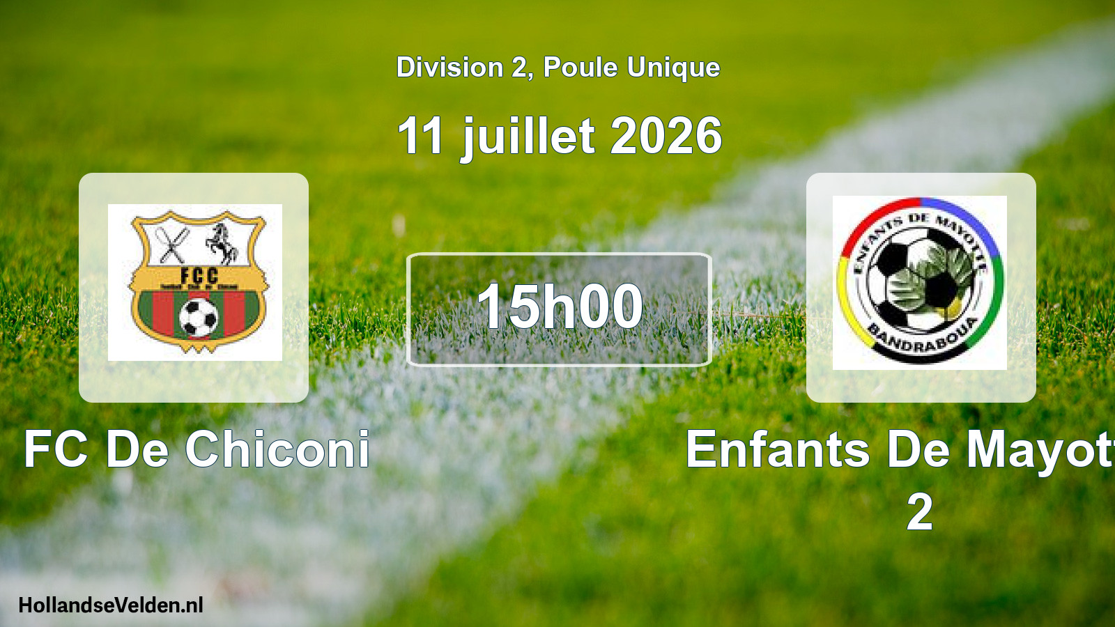 Scheduled Match: FC De Chiconi - Enfants De Mayotte 2 (11 July 2026)