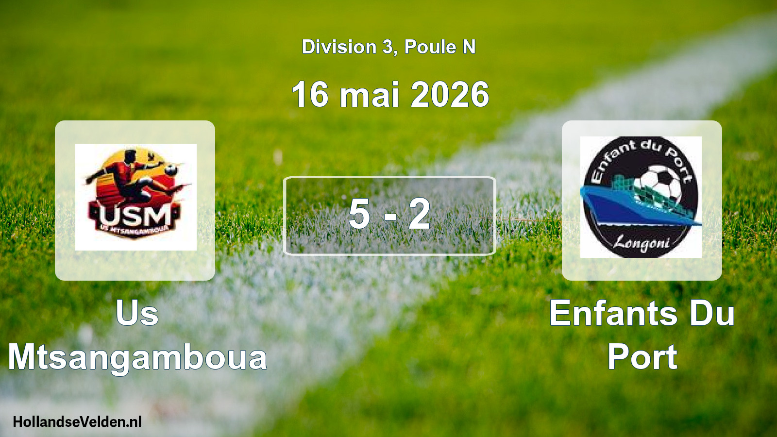 Match joué: Us Mtsangamboua - Enfants Du Port 5 - 2 (16 mai 2026)