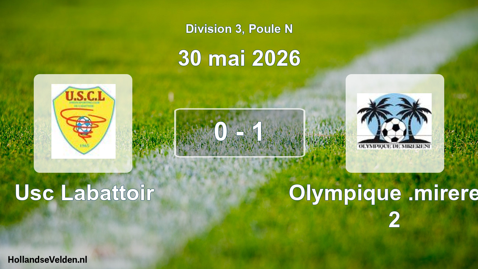 Match joué: Usc Labattoir - Olympique .mirereni 2 0 - 1 (30 mai 2026)