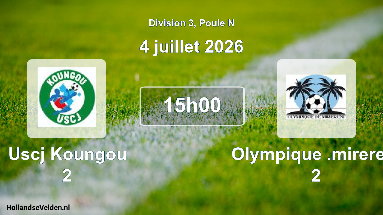 Match programmé: Uscj Koungou 2 - Olympique .mirereni 2 (4 juillet 2026)