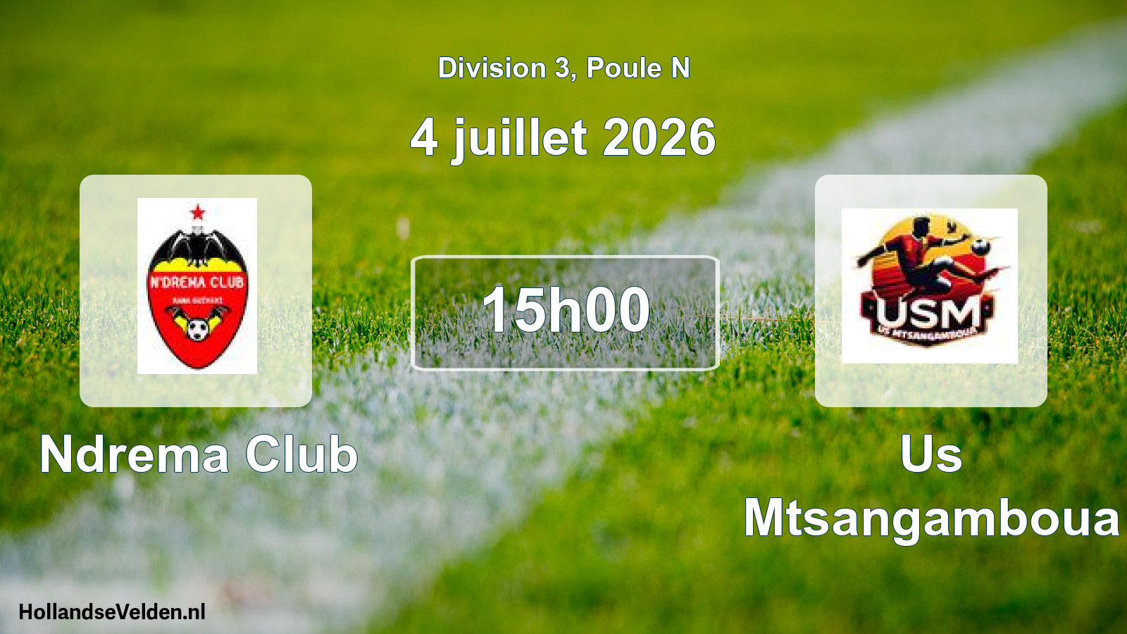 Match programmé: Ndrema Club - Us Mtsangamboua (4 juillet 2026)