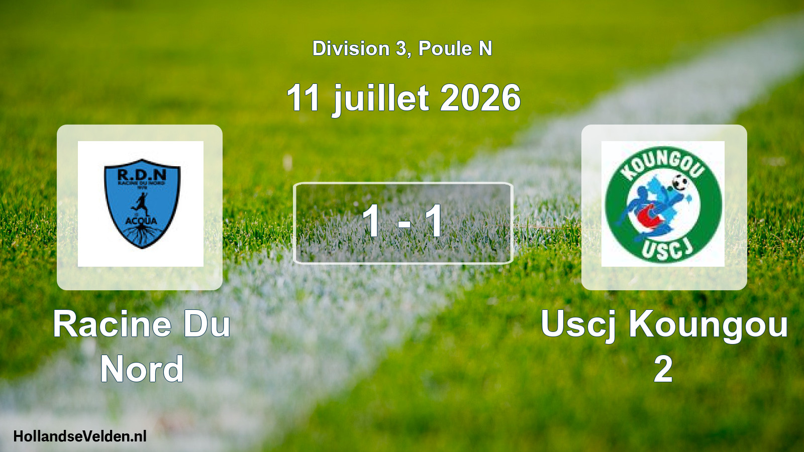 Match programmé: Racine Du Nord - Uscj Koungou 2 (11 juillet 2026)