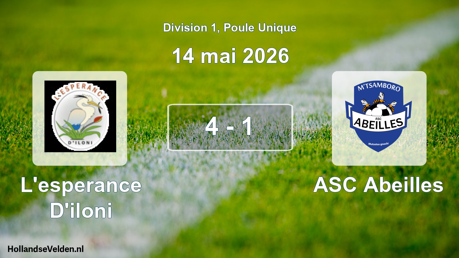 Match joué: L'esperance D'iloni - ASC Abeilles 4 - 1 (14 mai 2026)