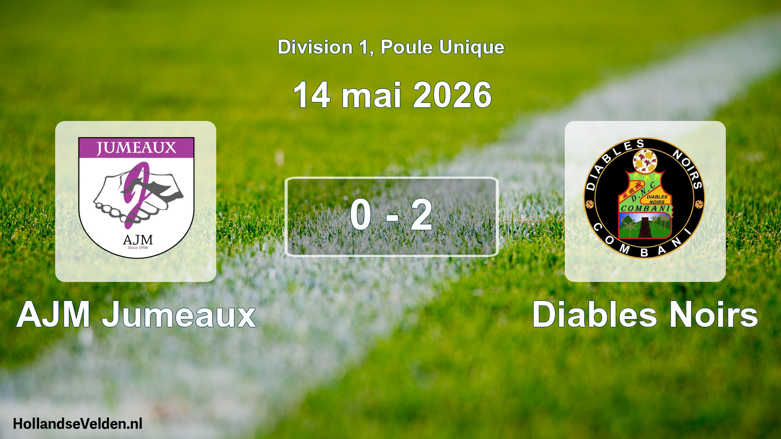 Match joué: AJM Jumeaux - Diables Noirs 0 - 2 (14 mai 2026)