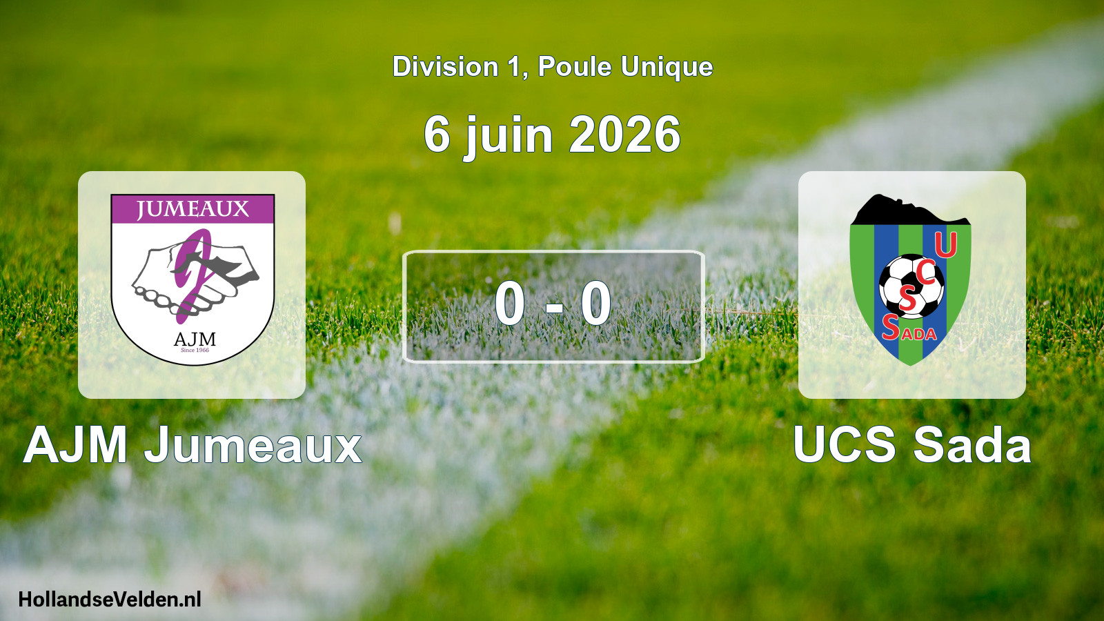 Match joué: AJM Jumeaux - UCS Sada 0 - 0 (6 juin 2026)