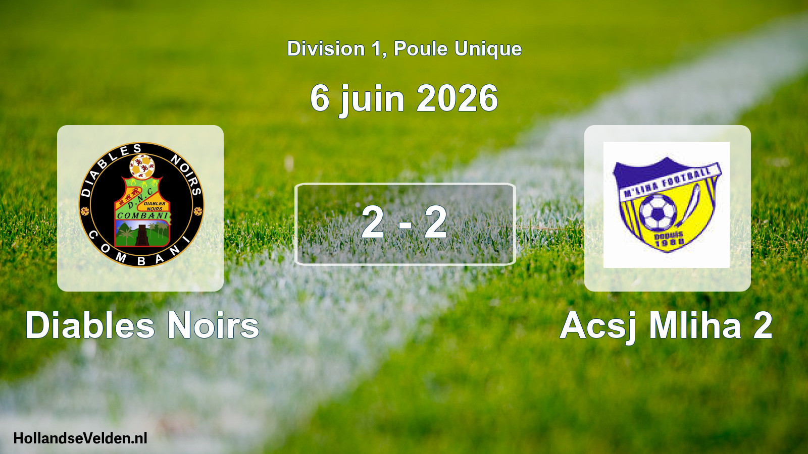 Total number of matches played: Diables Noirs - Acsj Mliha 2 2 - 2 (6 June 2026)