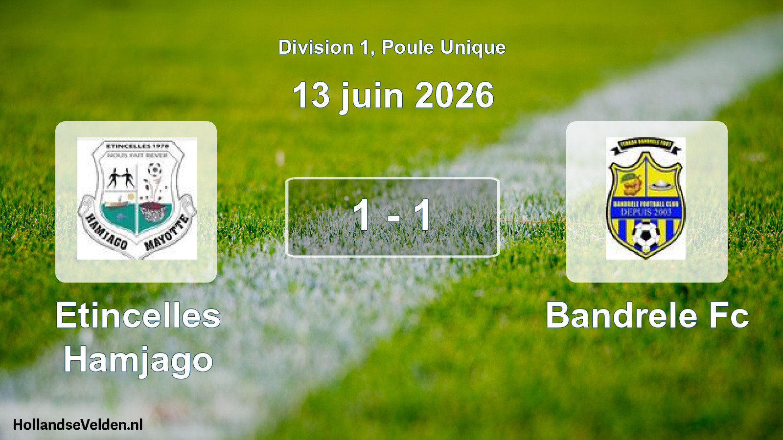 Match joué: Etincelles Hamjago - Bandrele Fc 1 - 1 (13 juin 2026)