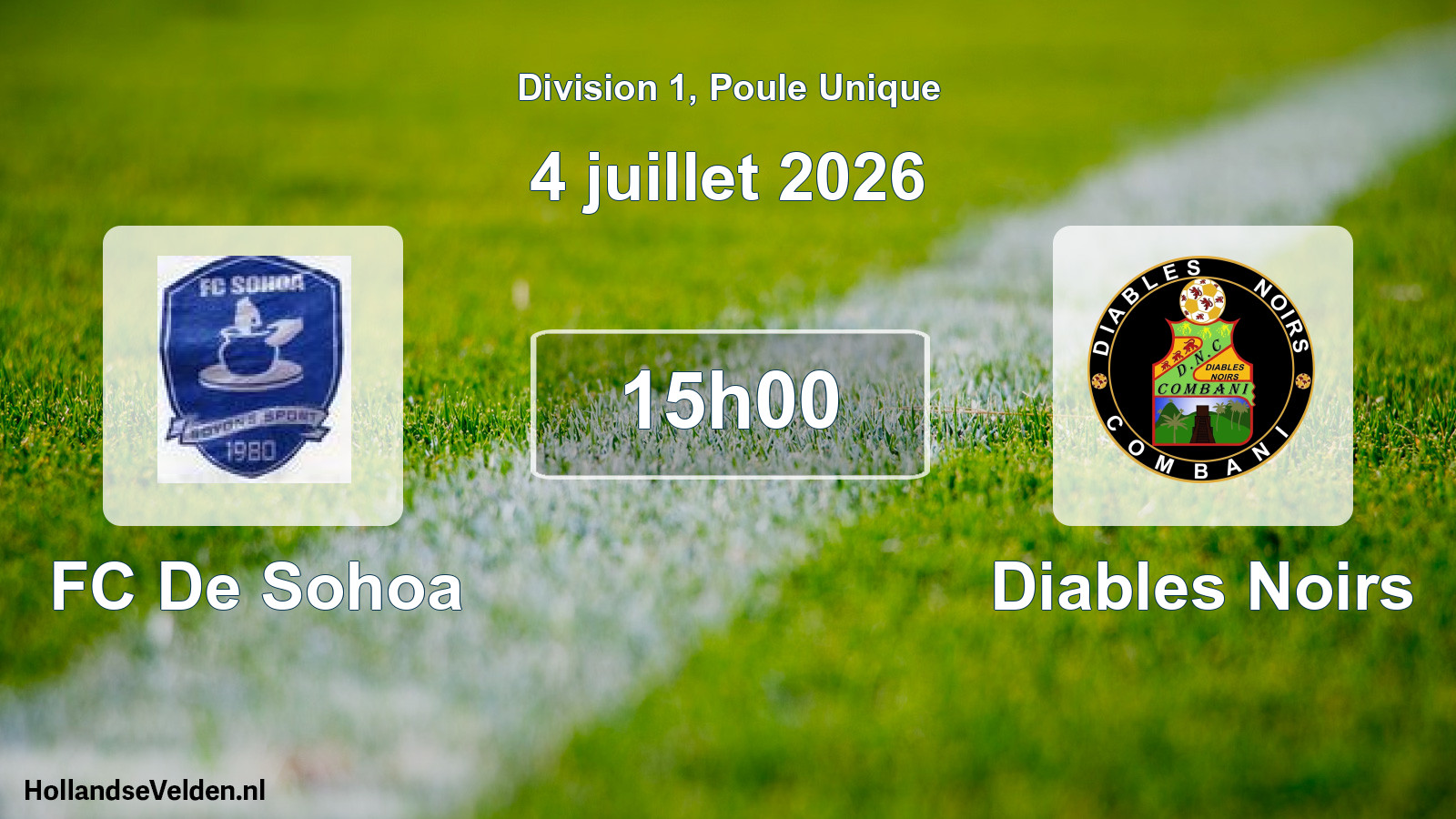 Match programmé: FC De Sohoa - Diables Noirs (4 juillet 2026)