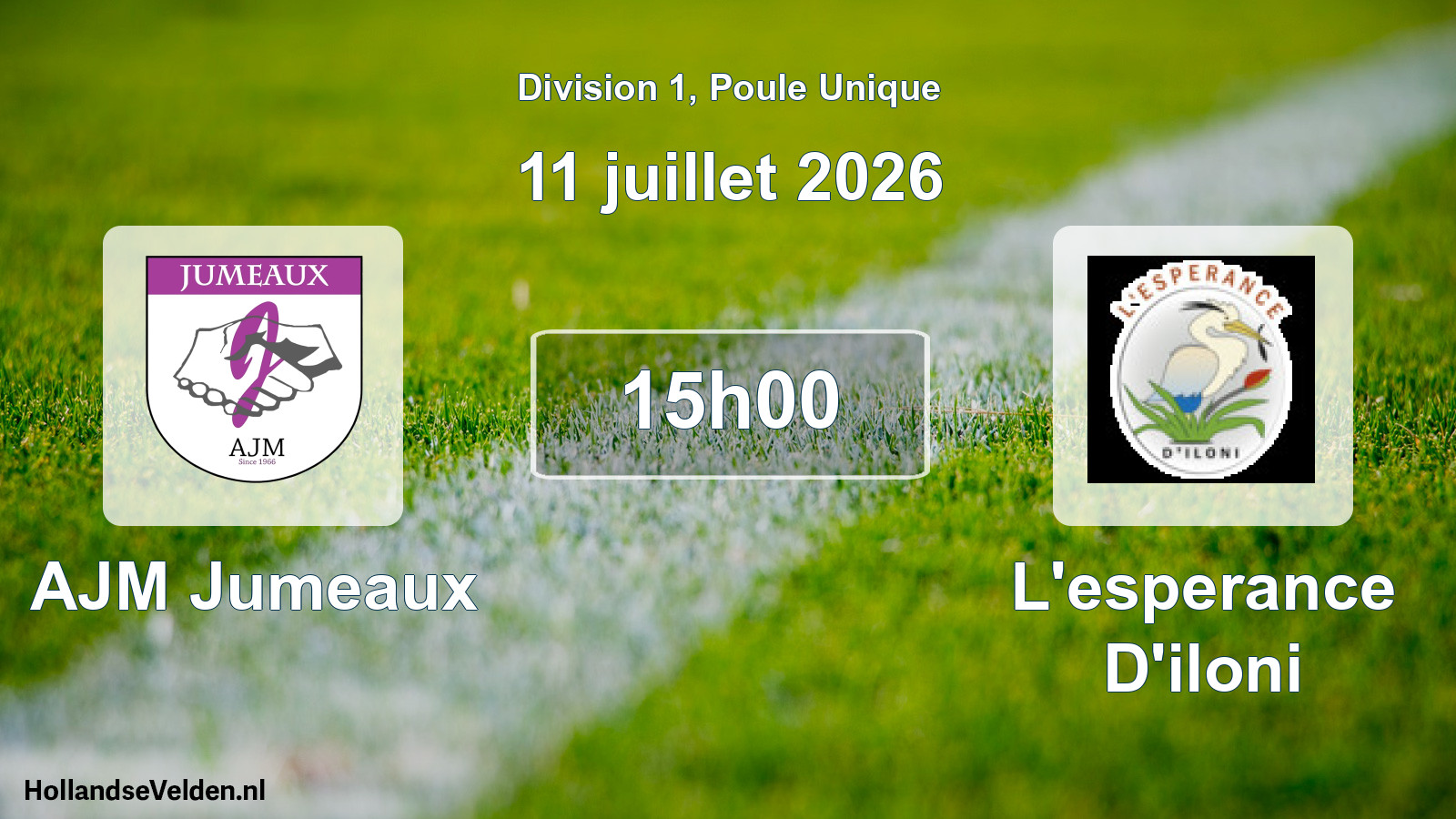 Match programmé: AJM Jumeaux - L'esperance D'iloni (11 juillet 2026)