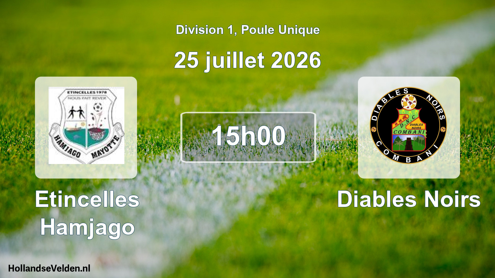 Match programmé: Etincelles Hamjago - Diables Noirs (25 juillet 2026)