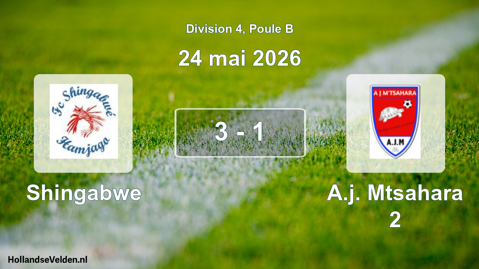 Match joué: Shingabwe - A.j. Mtsahara 2 3 - 1 (24 mai 2026)