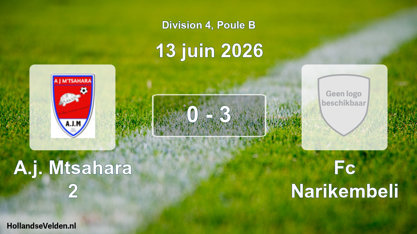 Match joué: A.j. Mtsahara 2 - Fc Narikembeli 0 - 3 (13 juin 2026)