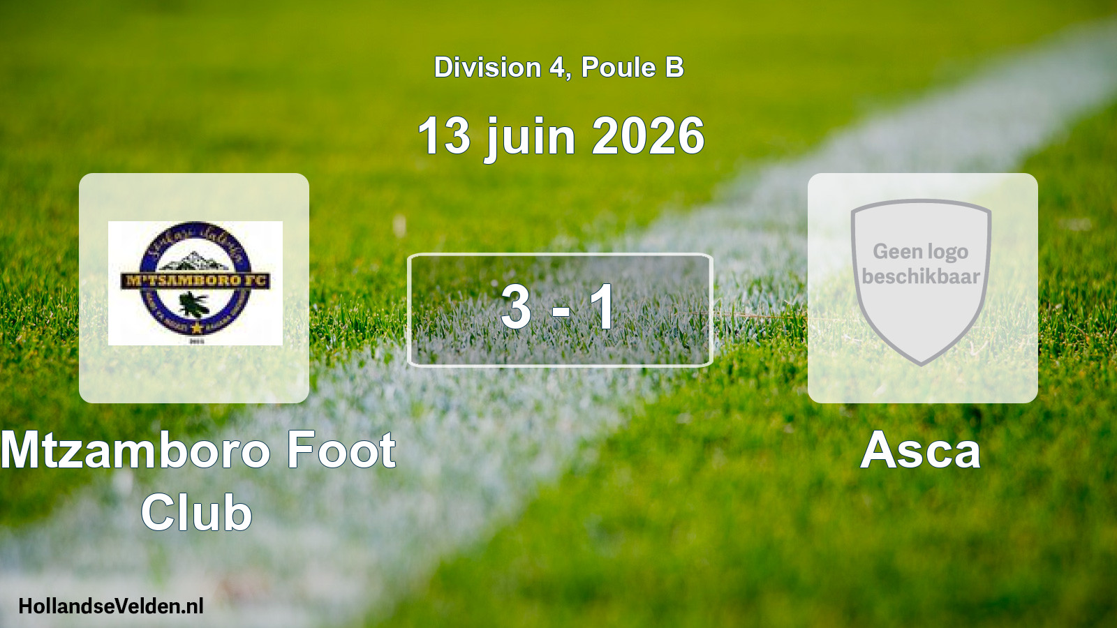 Match joué: Mtzamboro Foot Club - Asca 3 - 1 (13 juin 2026)