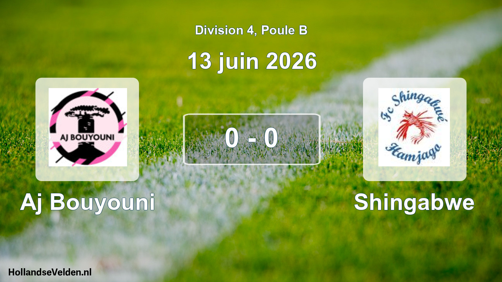 Gespeelde wedstrijd: Aj Bouyouni - Shingabwe 0 - 0 (13 juni 2026)