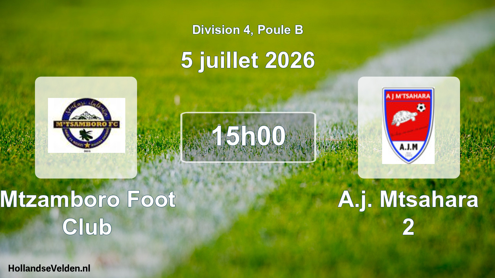 Match programmé: Mtzamboro Foot Club - A.j. Mtsahara 2 (5 juillet 2026)