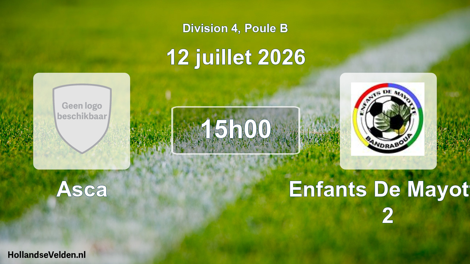 Match programmé: Asca - Enfants De Mayotte 2 (12 juillet 2026)