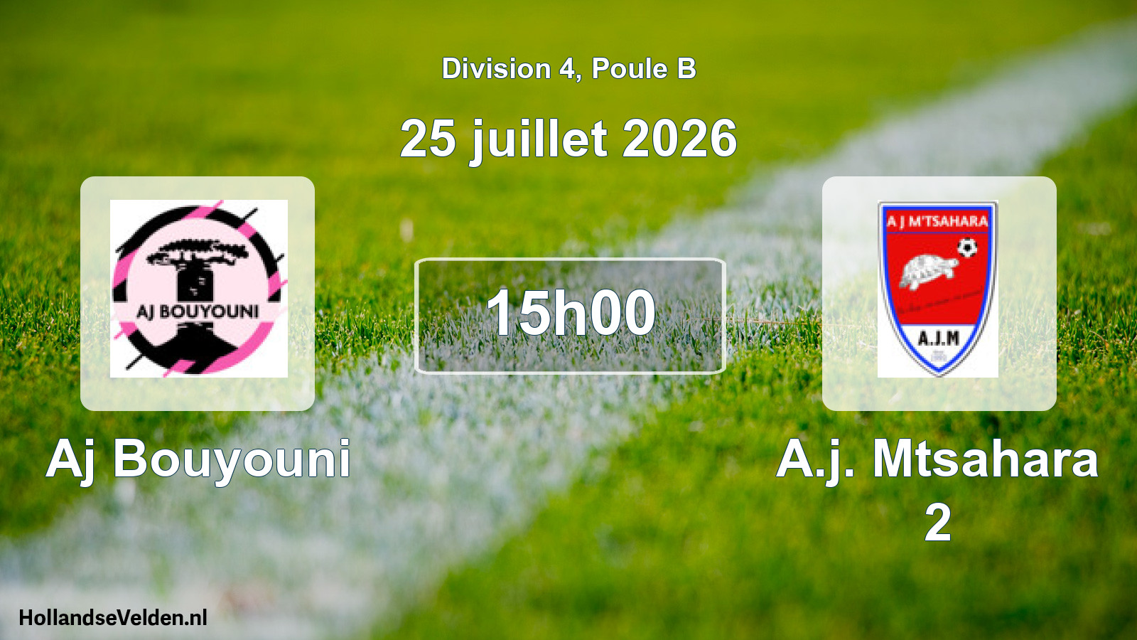 Match programmé: Aj Bouyouni - A.j. Mtsahara 2 (25 juillet 2026)