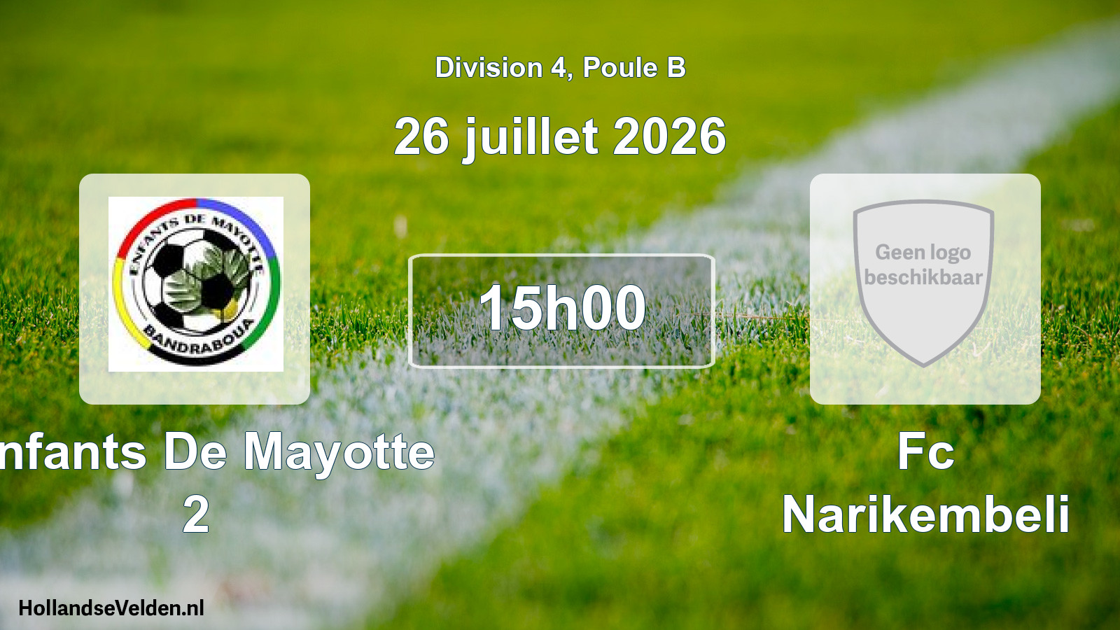 Match programmé: Enfants De Mayotte 2 - Fc Narikembeli (26 juillet 2026)