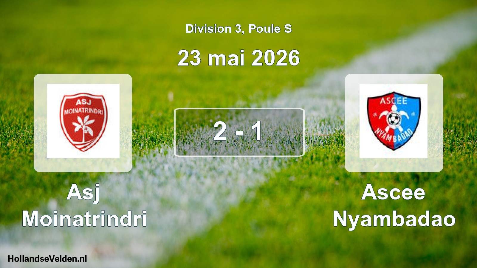 Match joué: Asj Moinatrindri - Ascee Nyambadao 2 - 1 (23 mai 2026)