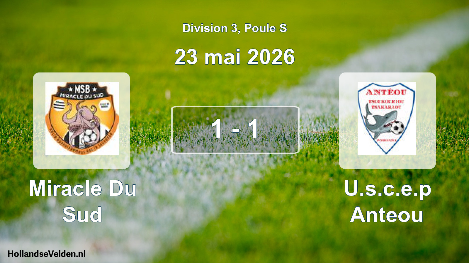 Match joué: Miracle Du Sud - U.s.c.e.p Anteou 1 - 1 (23 mai 2026)