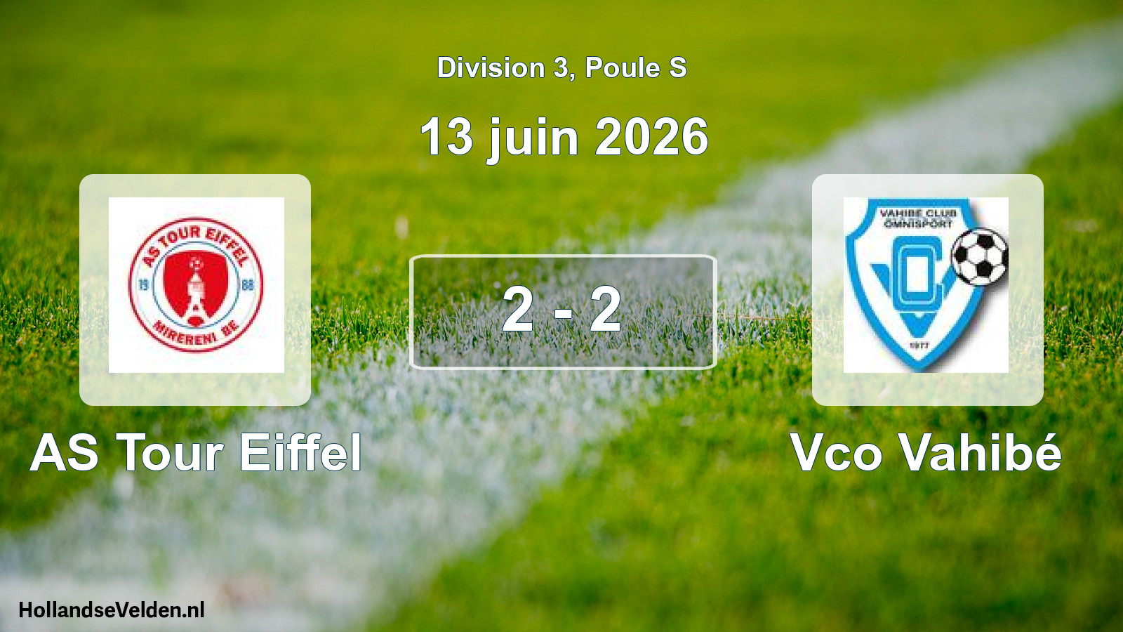 Gespeelde wedstrijd: AS Tour Eiffel - Vco Vahibé 2 - 2 (13 juni 2026)