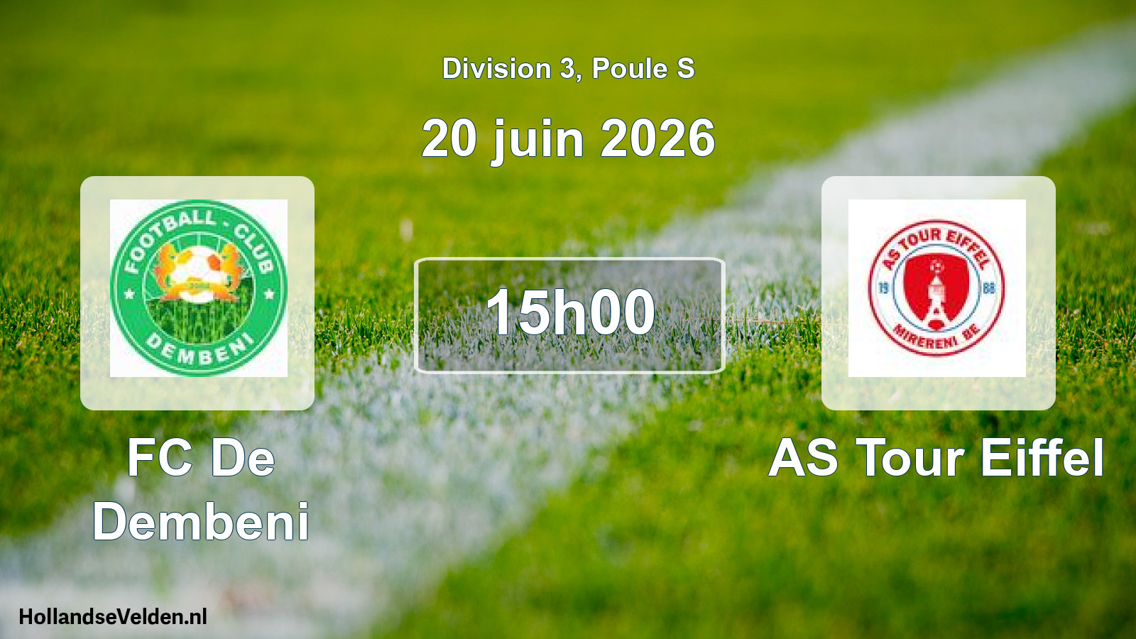 Match programmé: FC De Dembeni - AS Tour Eiffel (20 juin 2026)