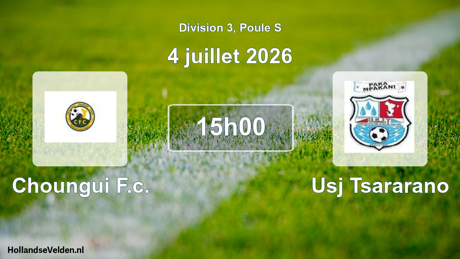 Match programmé: Choungui F.c. - Usj Tsararano (4 juillet 2026)