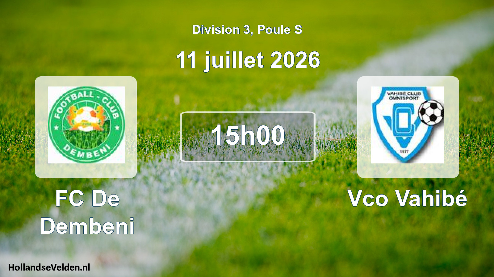 Match programmé: FC De Dembeni - Vco Vahibé (11 juillet 2026)